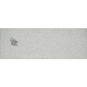 GEOMETRYCZNY WILK (ADVENTURE) / melanż jasnoszary - Panel panoramiczny - dzianina pętelkowa z elastanem