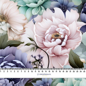 PASTEL FLOWERS WZ.18 - lekka dzianina drapana