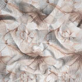 RETRO FLOWERS WZ. 1 - Muślin bawełniany