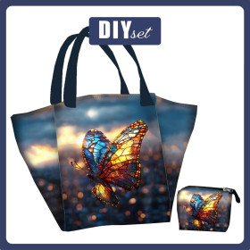 Torba XL z saszetką 2 w 1 - STAINED GLASS WZ.7  - zestaw do uszycia