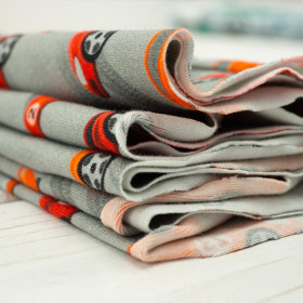 SZYBKIE BRYKI / czerwone na szarej - single jersey z elastanem TE210