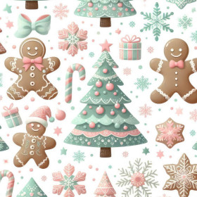 Pastel Christmas wz. 2 - dresówka pętelkowa