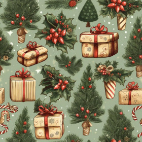 Vintage Christmas wz.13 - tkanina szybkoschnąca