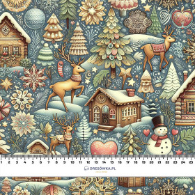 Vintage Christmas wz.23 - dzianina drapana z elastanem ITY