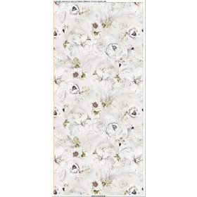 PODUSZKA 45X45 - WHITE FLOWERS WZ. 1 - zestaw do uszycia