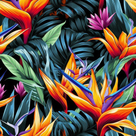 WILD JUNGLE wz.11 (MONSTERA) 46 cm x 50 cm - gruba ekoskóra tłoczona