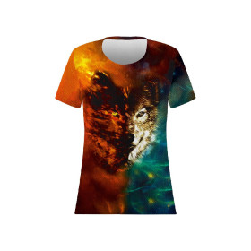 T-SHIRT SPORTOWY DAMSKI - WILK / GALAKTYKA - S