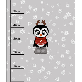 WINTER ANIMALS wz. 7 - panel (60cm x 50cm) dzianina drapana z elastanem ITY