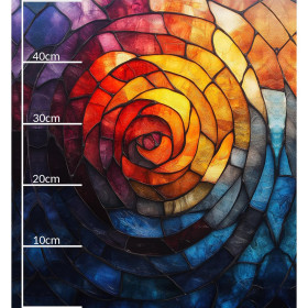 STAINED GLASS WZ.3  46 cm x 50 cm - gruba ekoskóra tłoczona