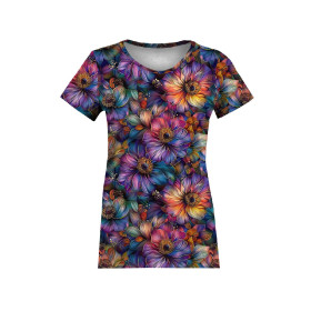 COLORFUL FLOWERS WZ. 1 - dzianina pętelkowa z elastanem ITY