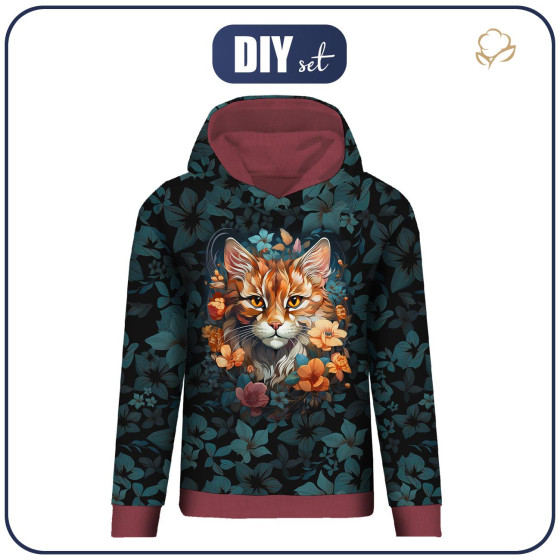 BLUZA DAMSKA (POLA) CLASSIC Z KAPTUREM - Animals mandala wz.12 - zestaw do uszycia