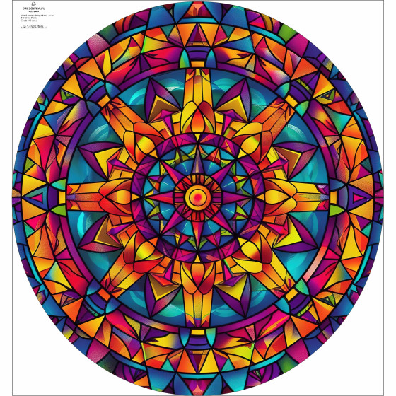 COLORFUL MANDALA WZ.2 - duży panel na spódnicę z koła