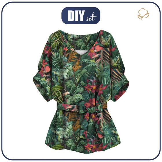 BLUZKA TYPU KIMONO - WILD JUNGLE WZ. 1 - zestaw do uszycia 