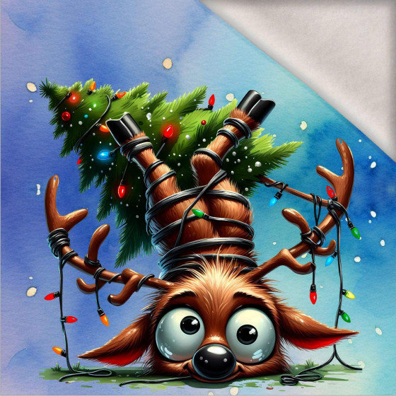 Christmas animal wz. 9 - panel (60cm x 50cm) dzianina drapana z elastanem ITY