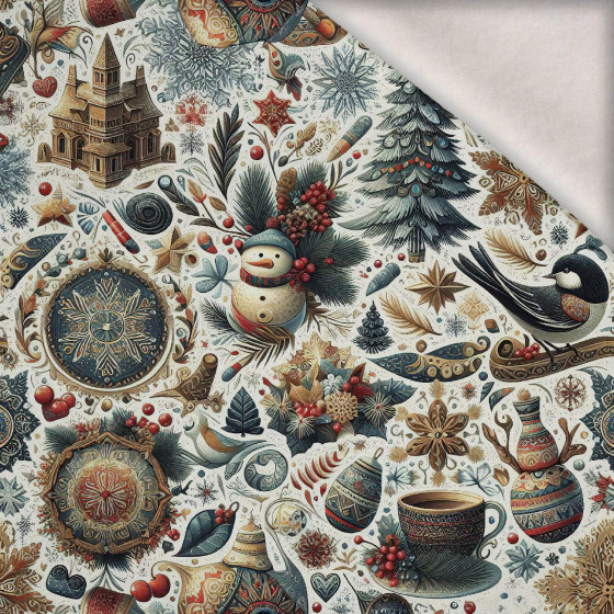 Vintage Christmas wz.22 - dzianina drapana z elastanem ITY