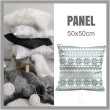 PANEL PODUSZKOWY -ALPEJSKIE KWIATY / szare pasy 