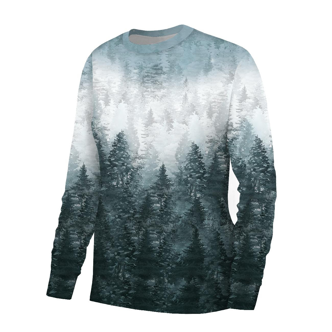 BASIC DAMEN SWEATSHIRT (HANA) - WALD OMBRE (WINTER IM GEBIRGE) - Nähset