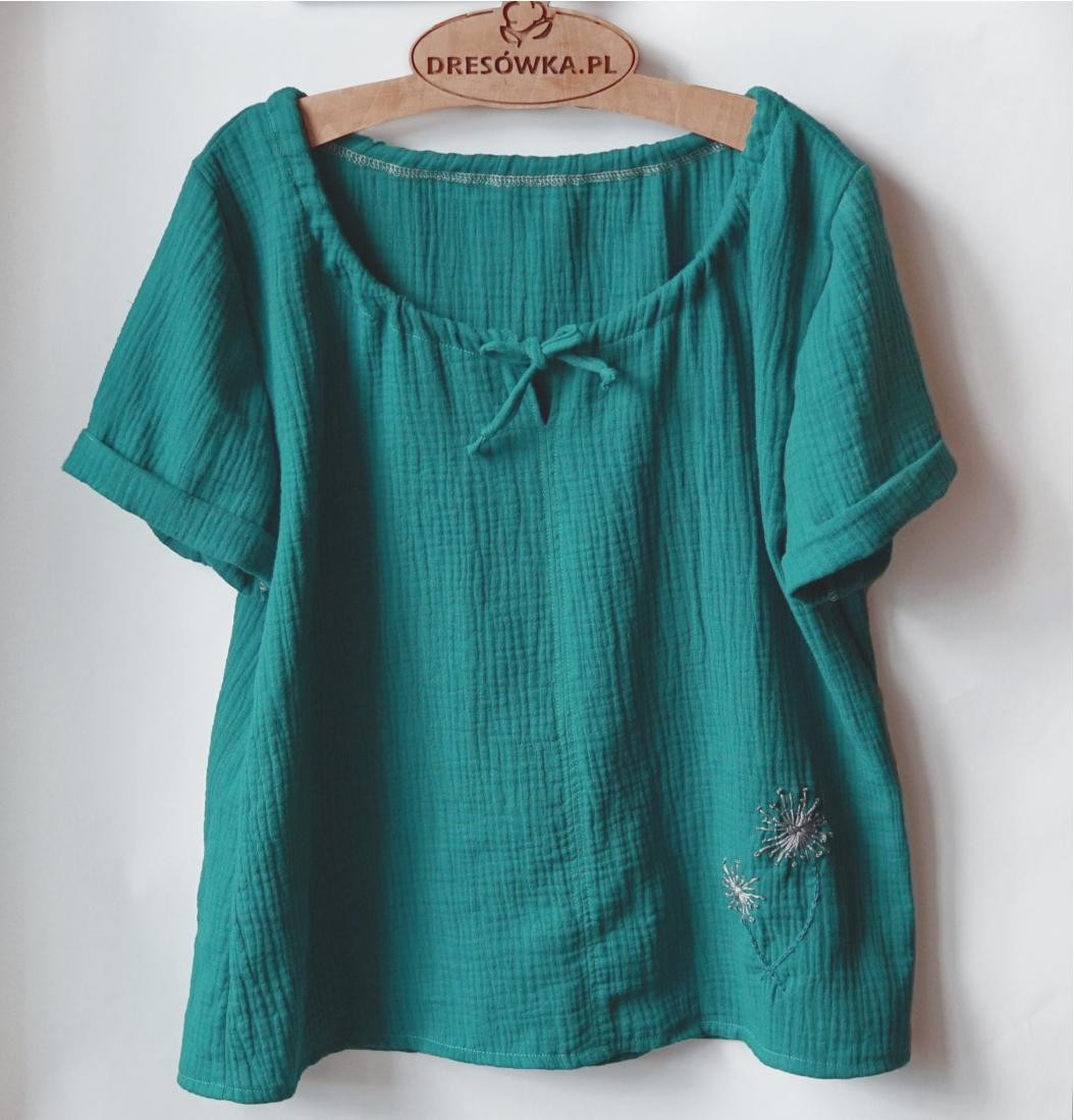 Baumwoll Musselin Double Gauze - Gedämpftes blau/ BLUE