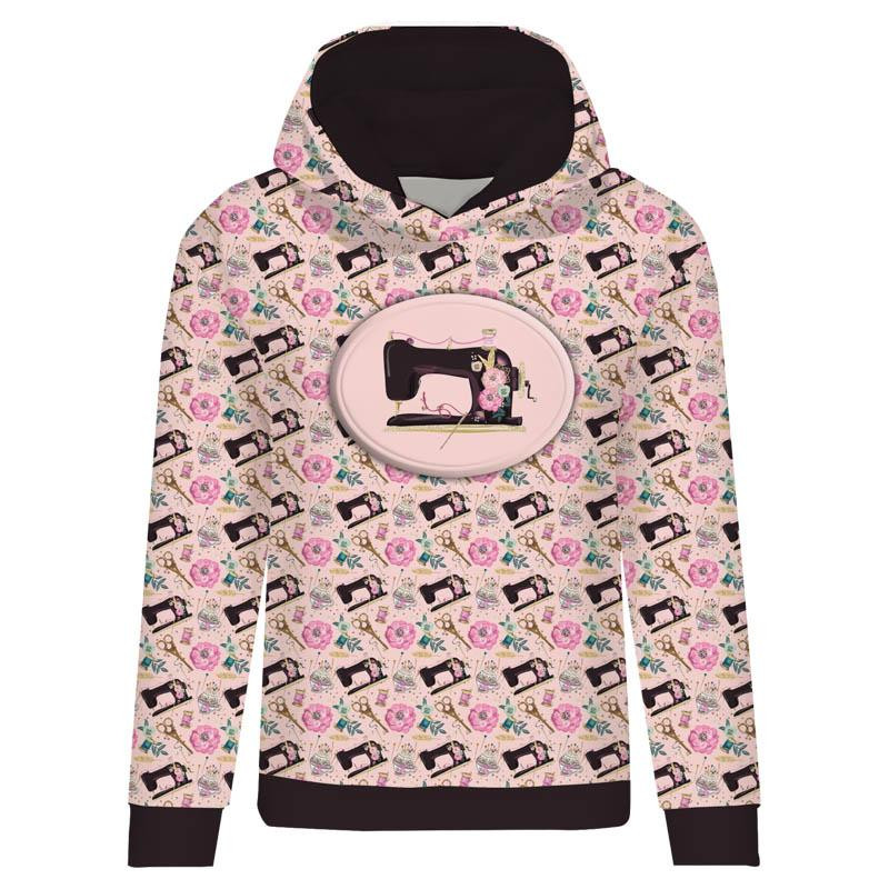 CLASSIC DAMEN HOODIE (POLA) - RETRO NÄHMASCHINEN Ms.1 / rosa - Sommersweat 