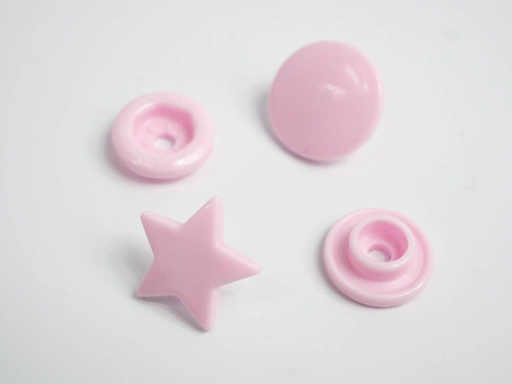 Druckknöpfe KAM Sterne 12 mm gedampften rosa - 10 Sets