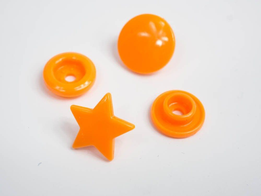 Druckknöpfe KAM Sterne 12 mm orange - 10 Sets