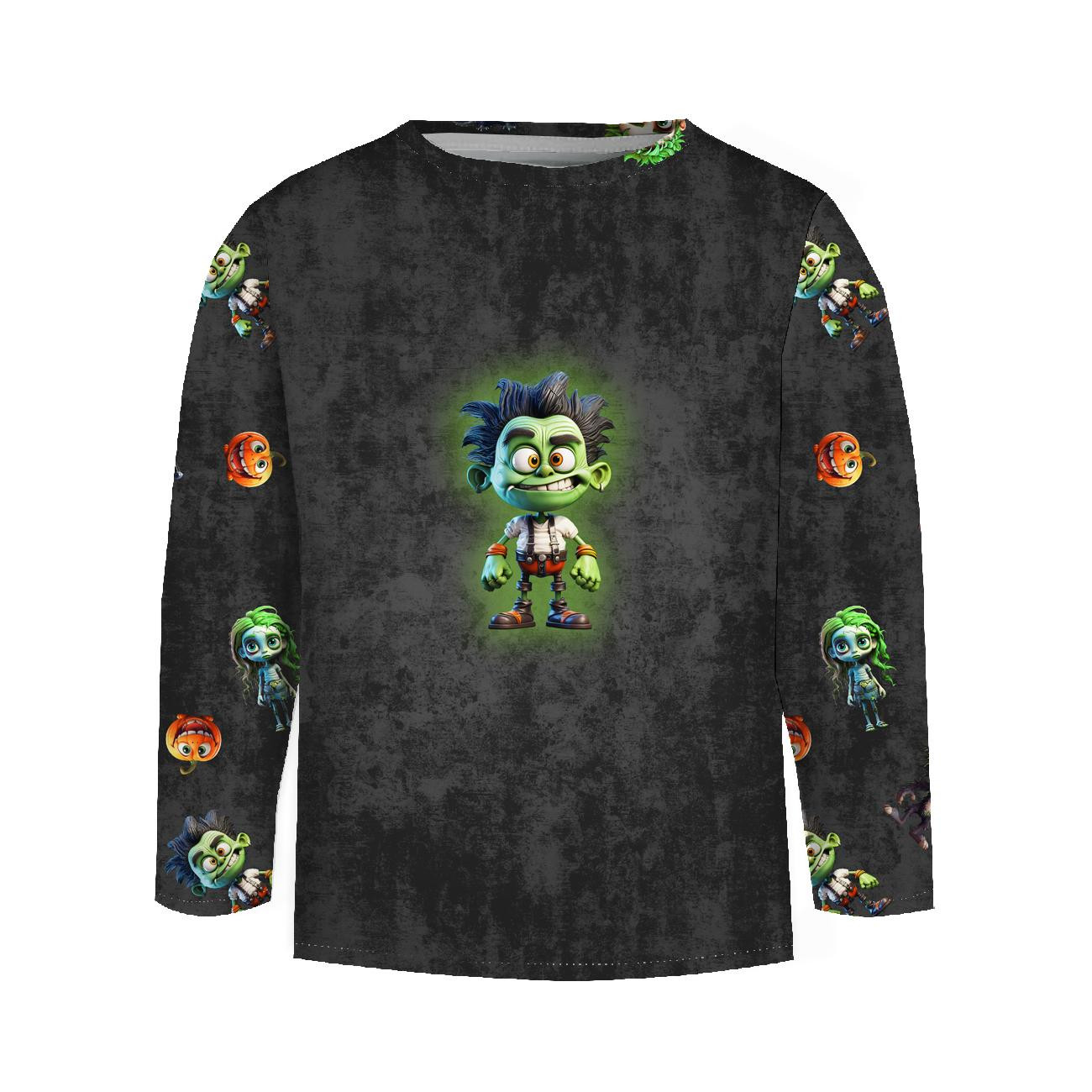 FRANKENSTEIN cute halloween wz.7-panel (60cm x 50cm) Wintersweat angeraut mit Elastan ITY