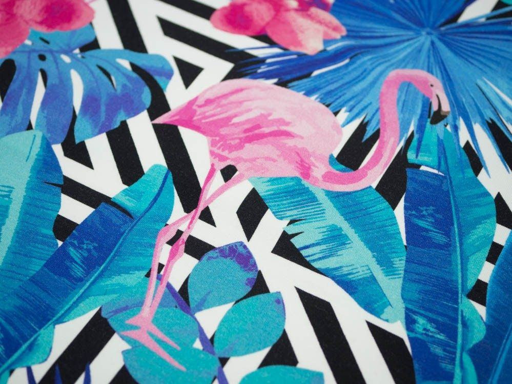 TROPISCHE FLAMINGOS - Viskose-Jersey WE210