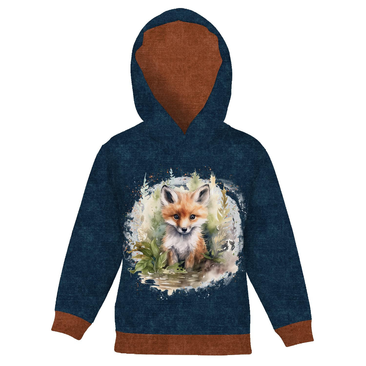 KINDER HOODIE (ALEX) - WATERCOLOR FOX - Nähset