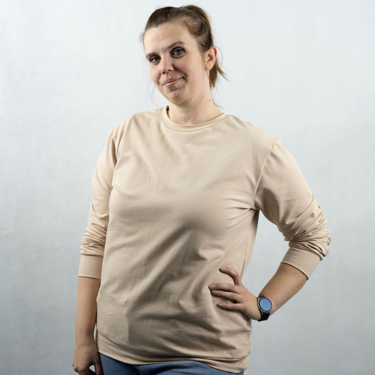 BASIC DAMEN SWEATSHIRT (HANA) - BLAUE BLÄTTER - Nähset