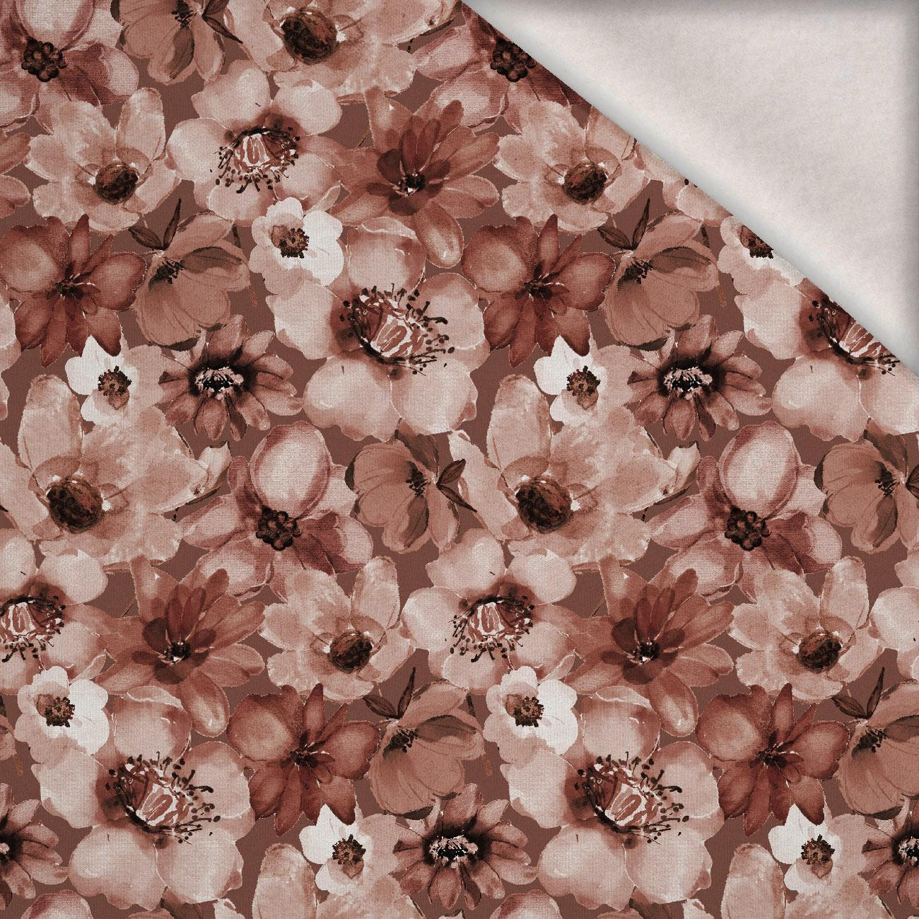 FLOWERS wz.1 / Mocha Mousse  - Wintersweat angeraut mit Elastan ITY