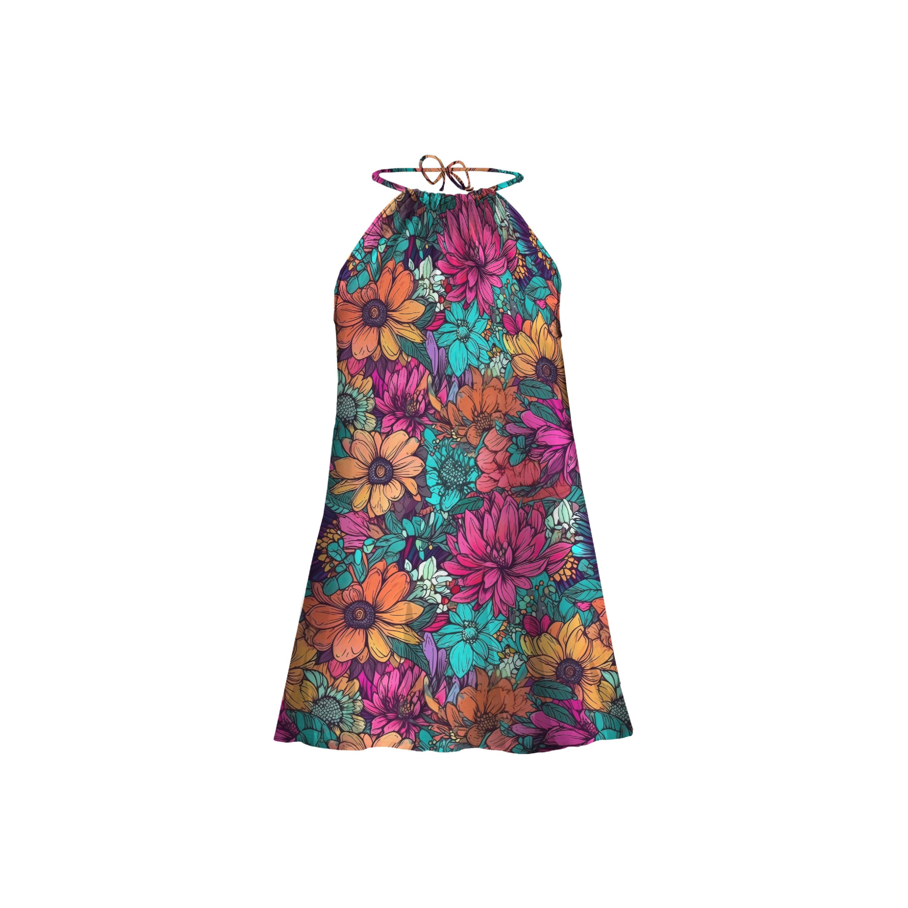 KLEID "DALIA" MINI - AQUARELL BLUMEN Ms. 7 - Nähset 