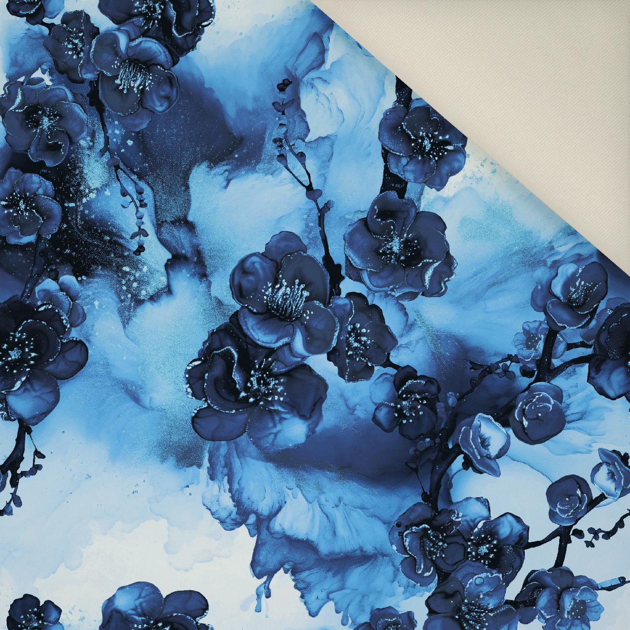 ALCOHOL PASTEL INK wz.7 navy- Polster- Velours