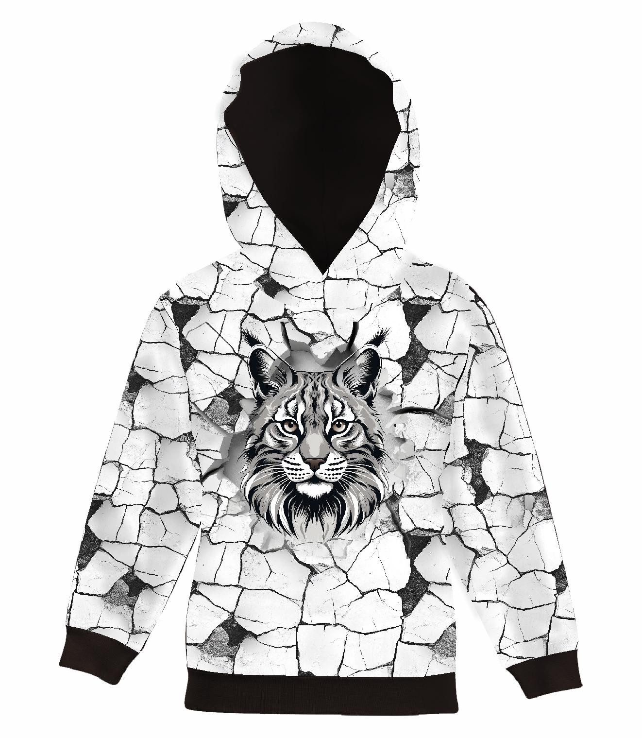 ANIMALS CRACKED wz.2 (cat) - panel (60cm x 50cm) SINGLE JERSEY 