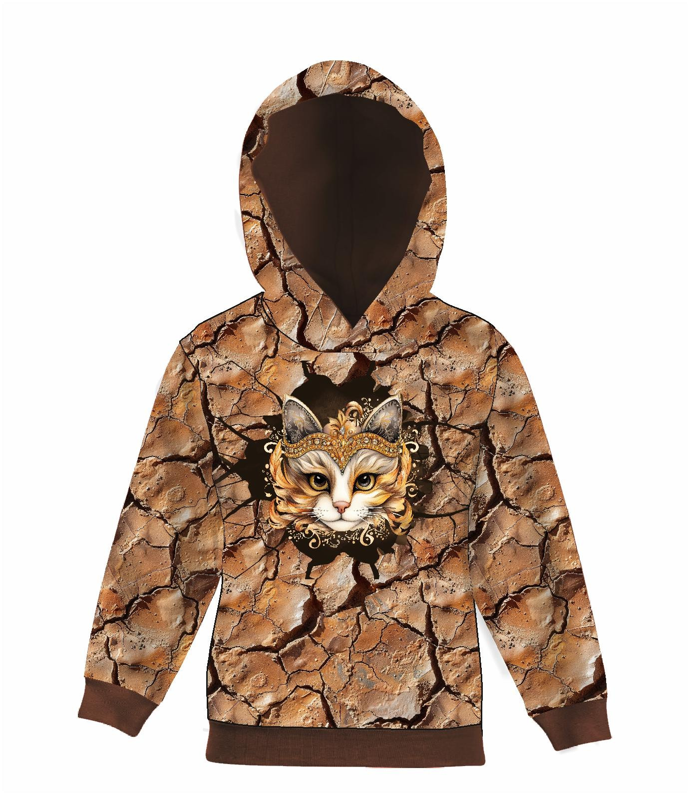 ANIMALS CRACKED wz.4 (cat) - panel (60cm x 50cm) SINGLE JERSEY 