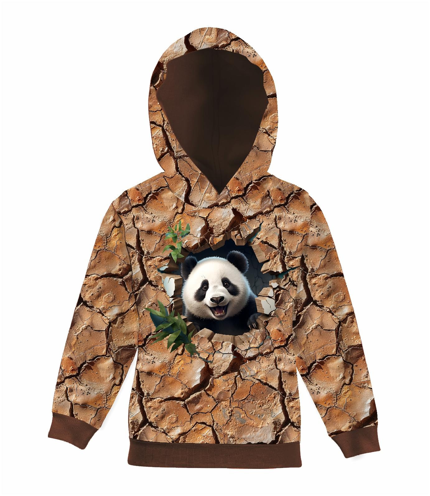 ANIMALS CRACKED wz.4 (panda) - panel (60cm x 50cm) SINGLE JERSEY 