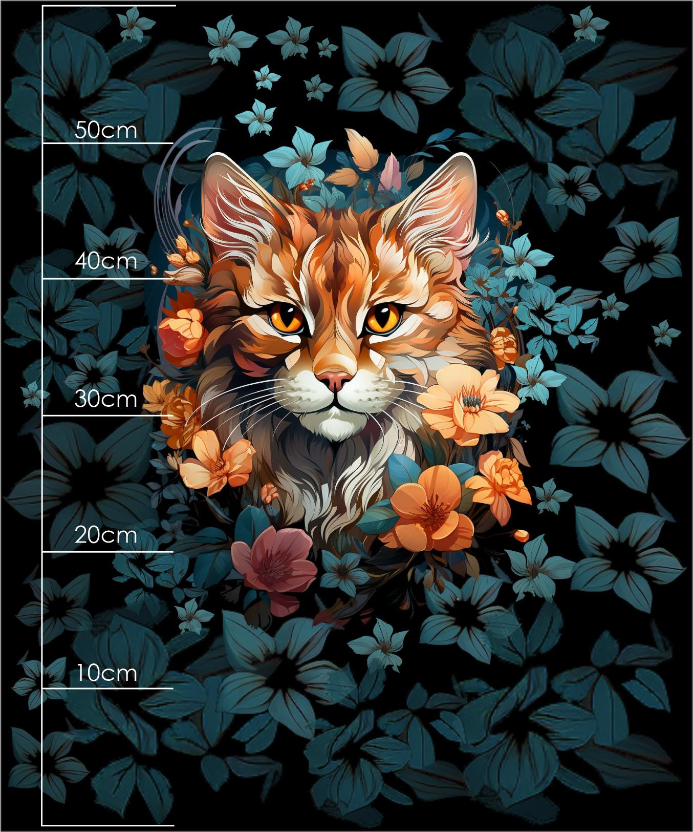 ANIMALS MANDALA wz.12 - Panel (60cm x 50cm)  Polster- Velours