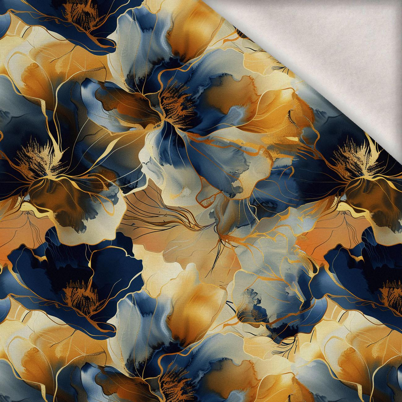 AUTUMN FLOWERS WZ.11 - Wintersweat angeraut mit Elastan ITY