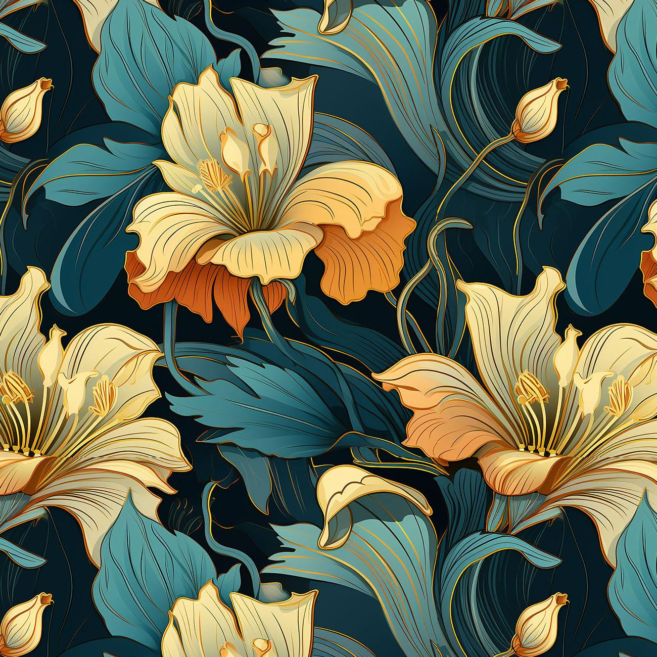 AUTUMN FLOWERS WZ.12 - Wasserabweisende Webware