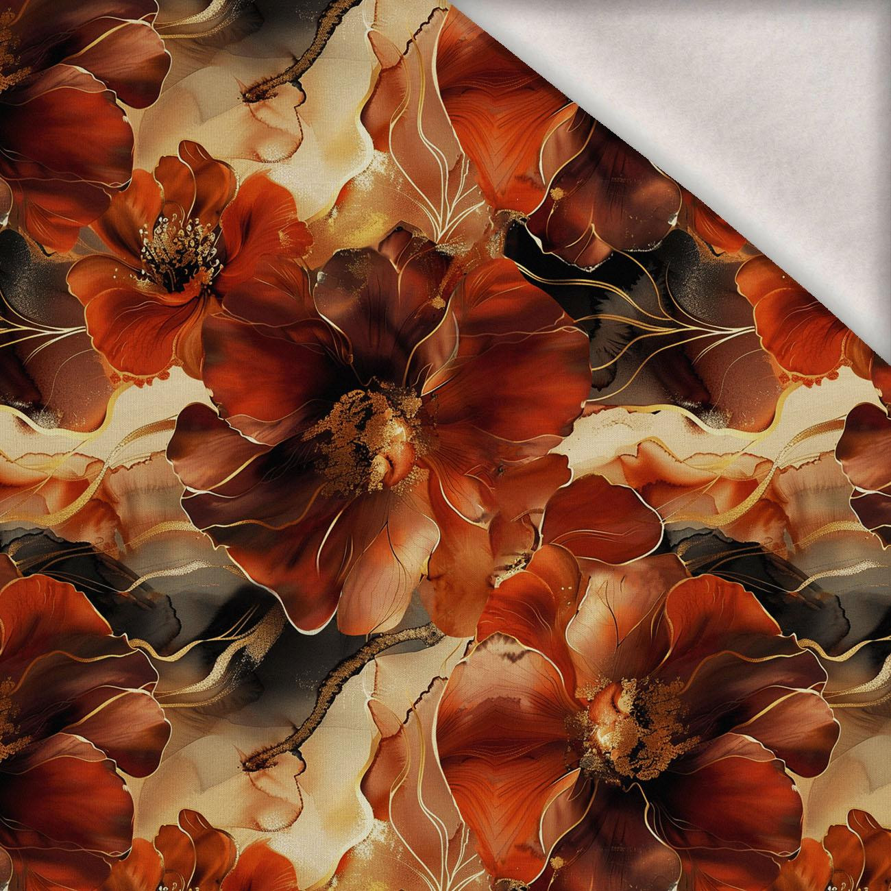 AUTUMN FLOWERS WZ.13 - Wintersweat angeraut mit Elastan ITY