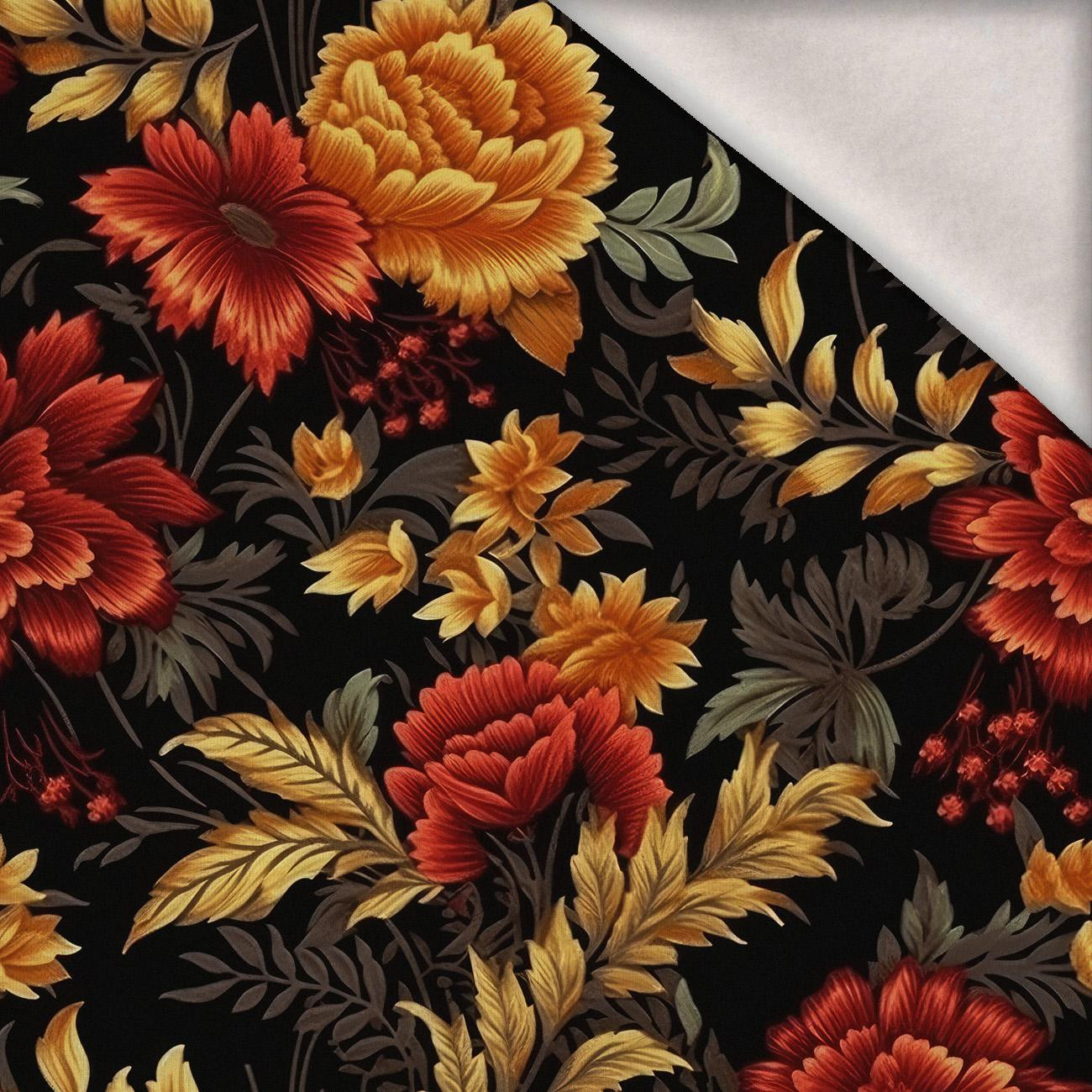 AUTUMN FLOWERS MS. 8 - Wintersweat angeraut mit Elastan ITY