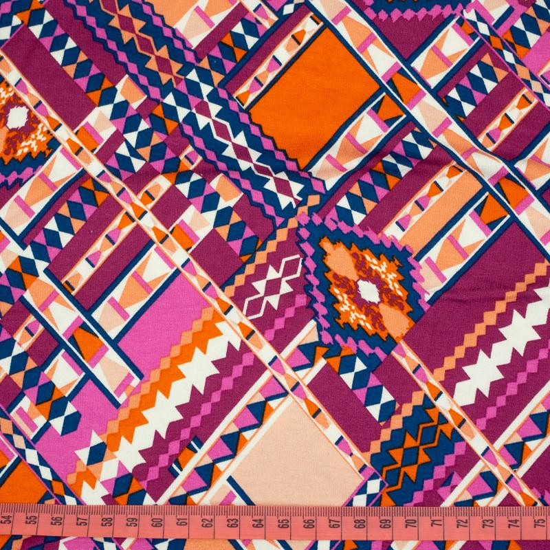 AZTEC MIX / Rosa - Viskose-Jersey mit Elastan