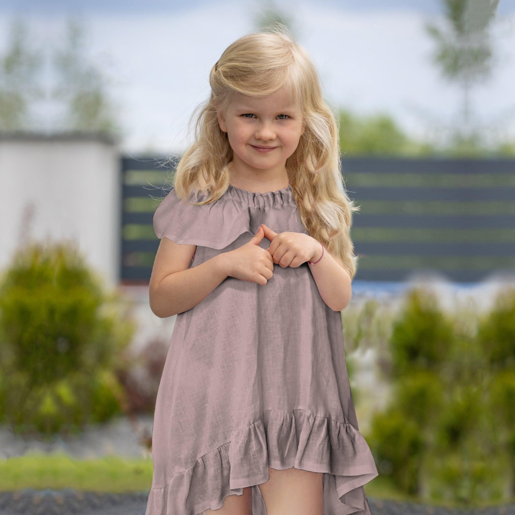 Leinengewebe mit Elasthan - BEIGE