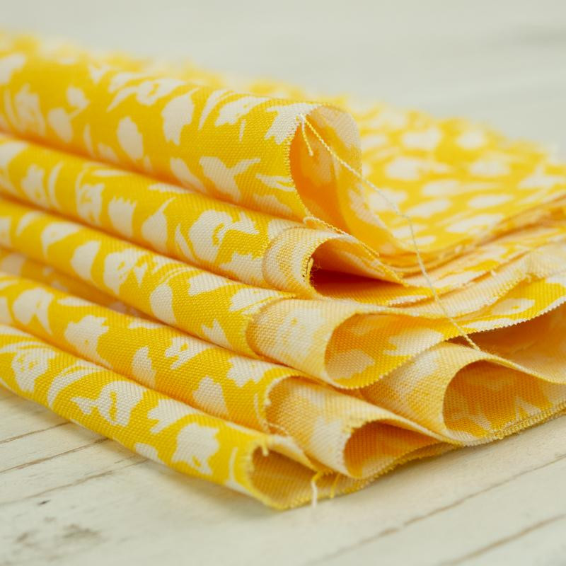 BUNTE BLUMEN / gelb (YELLOW) - Viskose Webware
