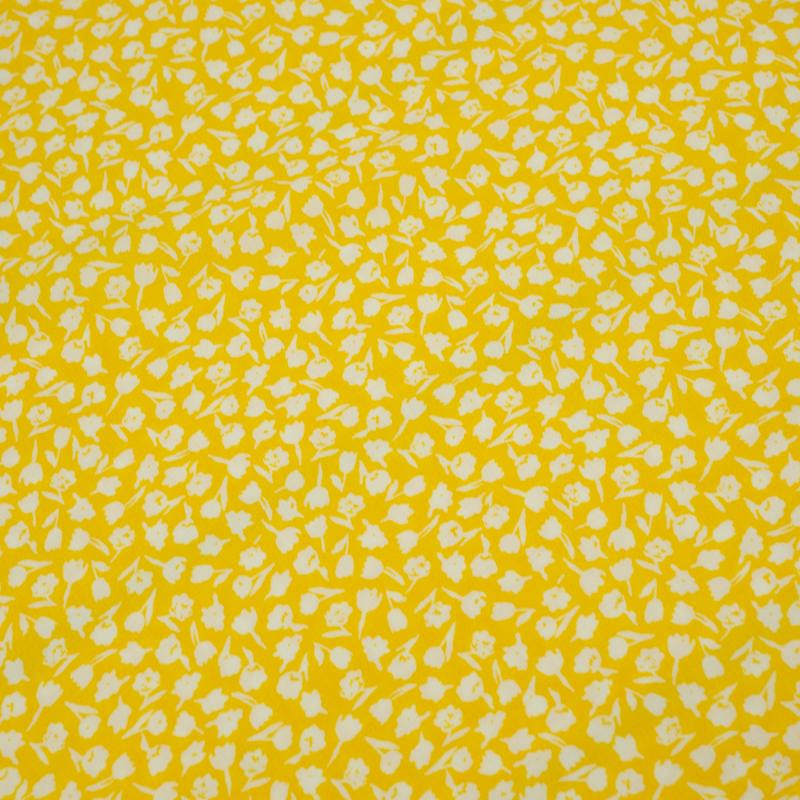 BUNTE BLUMEN / gelb (YELLOW) - Viskose Webware