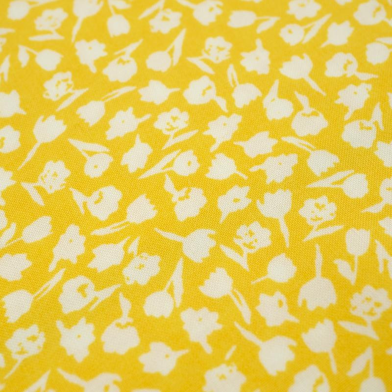 BUNTE BLUMEN / gelb (YELLOW) - Viskose Webware