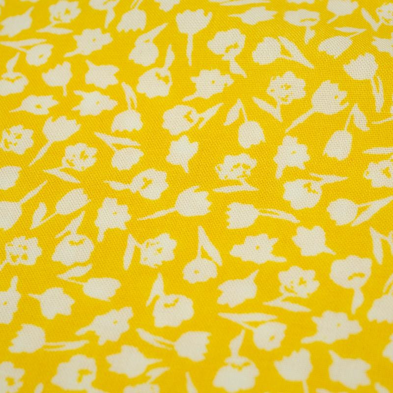 BUNTE BLUMEN / gelb (YELLOW) - Viskose Webware