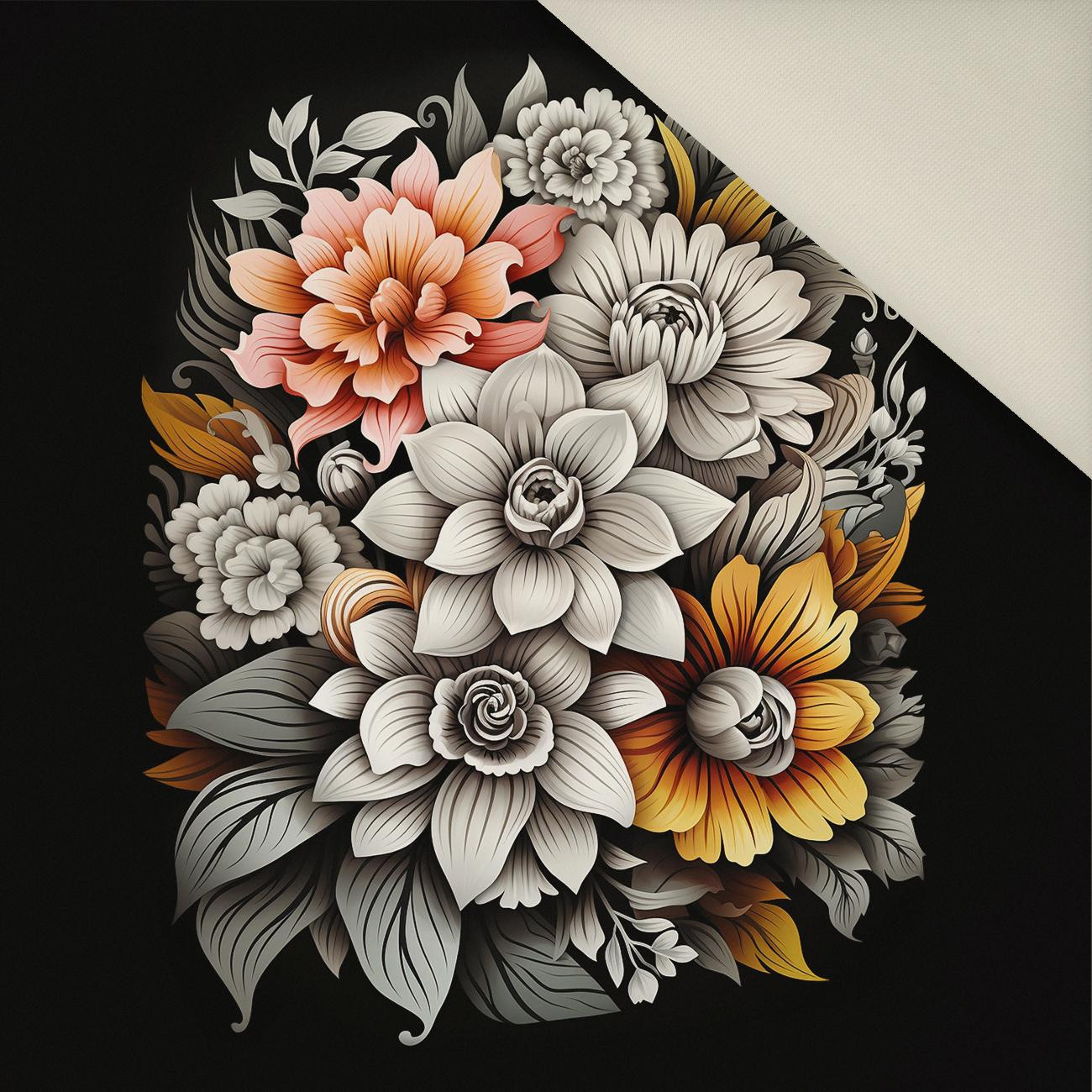 BOUQUET OF FLOWERS WZ.7 - Panel (60cm x 50cm)  Polster- Velours