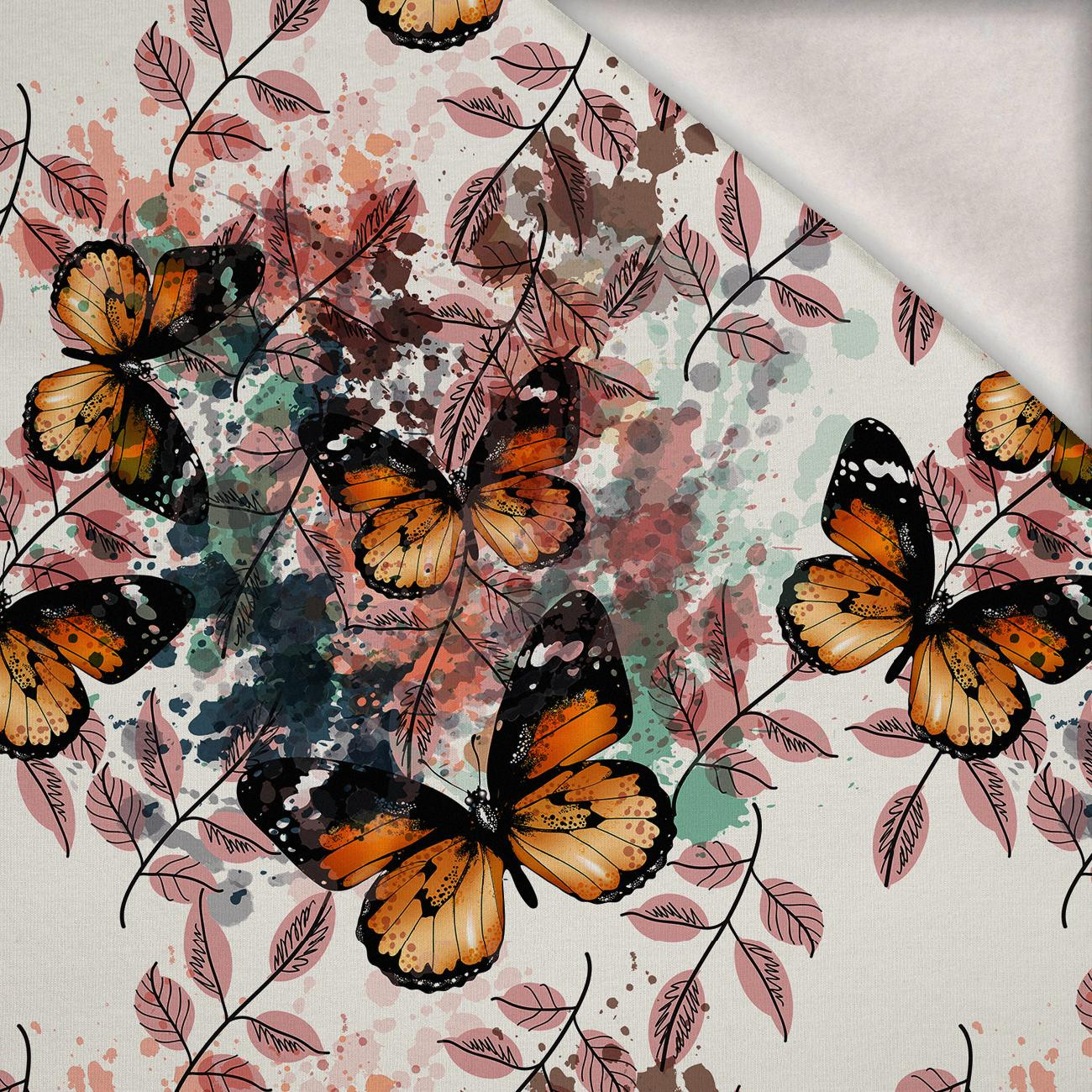 Butterfly & Flowers wz.13 - Wintersweat angeraut mit Elastan ITY
