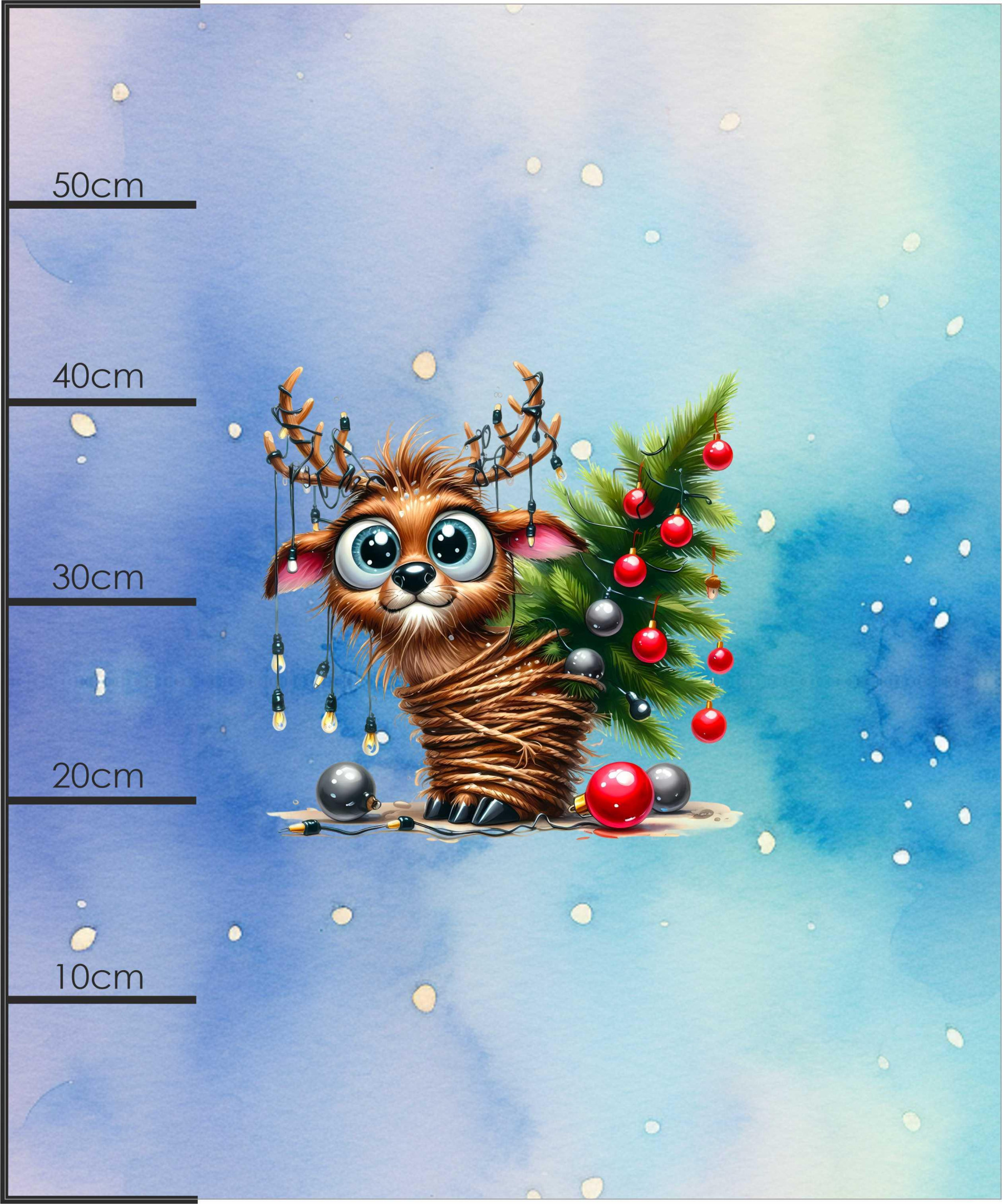 Christmas animal wz. 3 - panel (60cm x 50cm) Wintersweat angeraut mit Elastan ITY