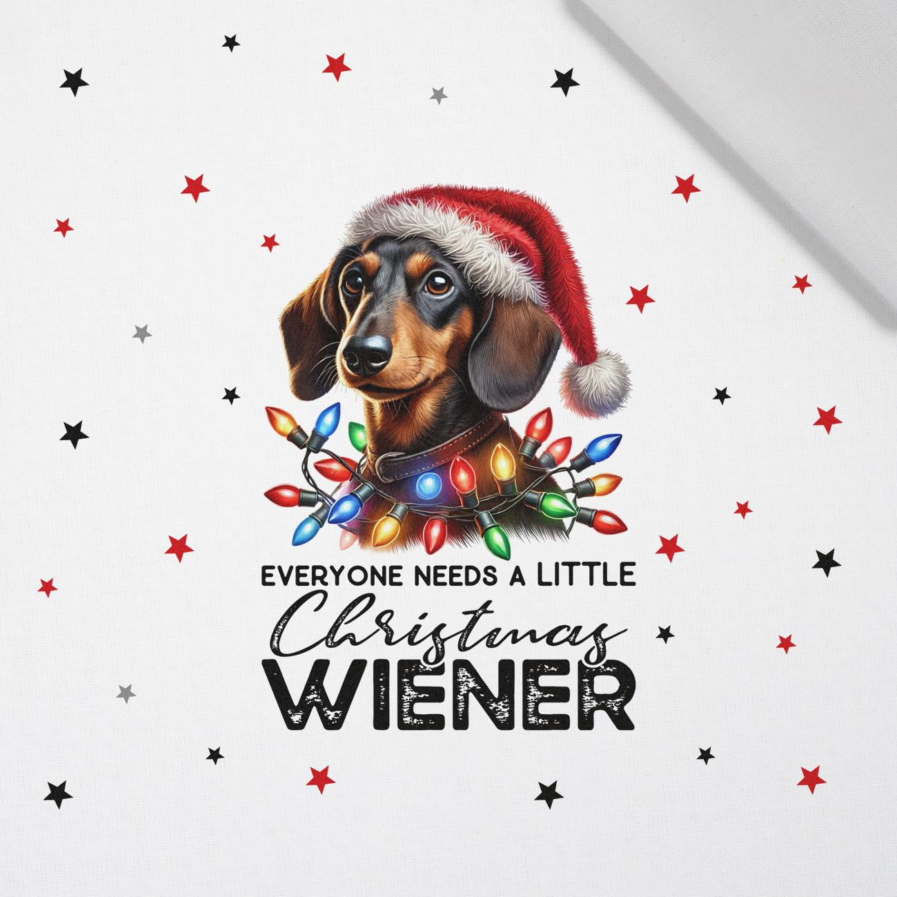 CHRISTMAS DOG M. 4 - panel (60cm x 50cm)   Baumwoll Webware